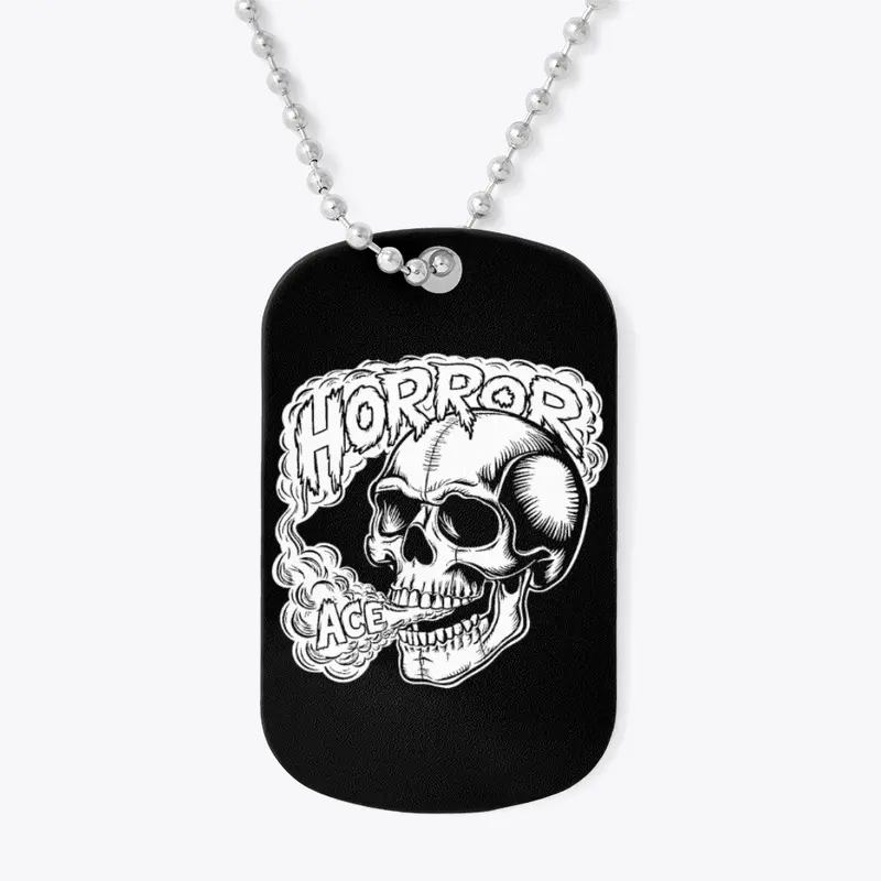 Skull Smoking Horror Ace Dog Tag